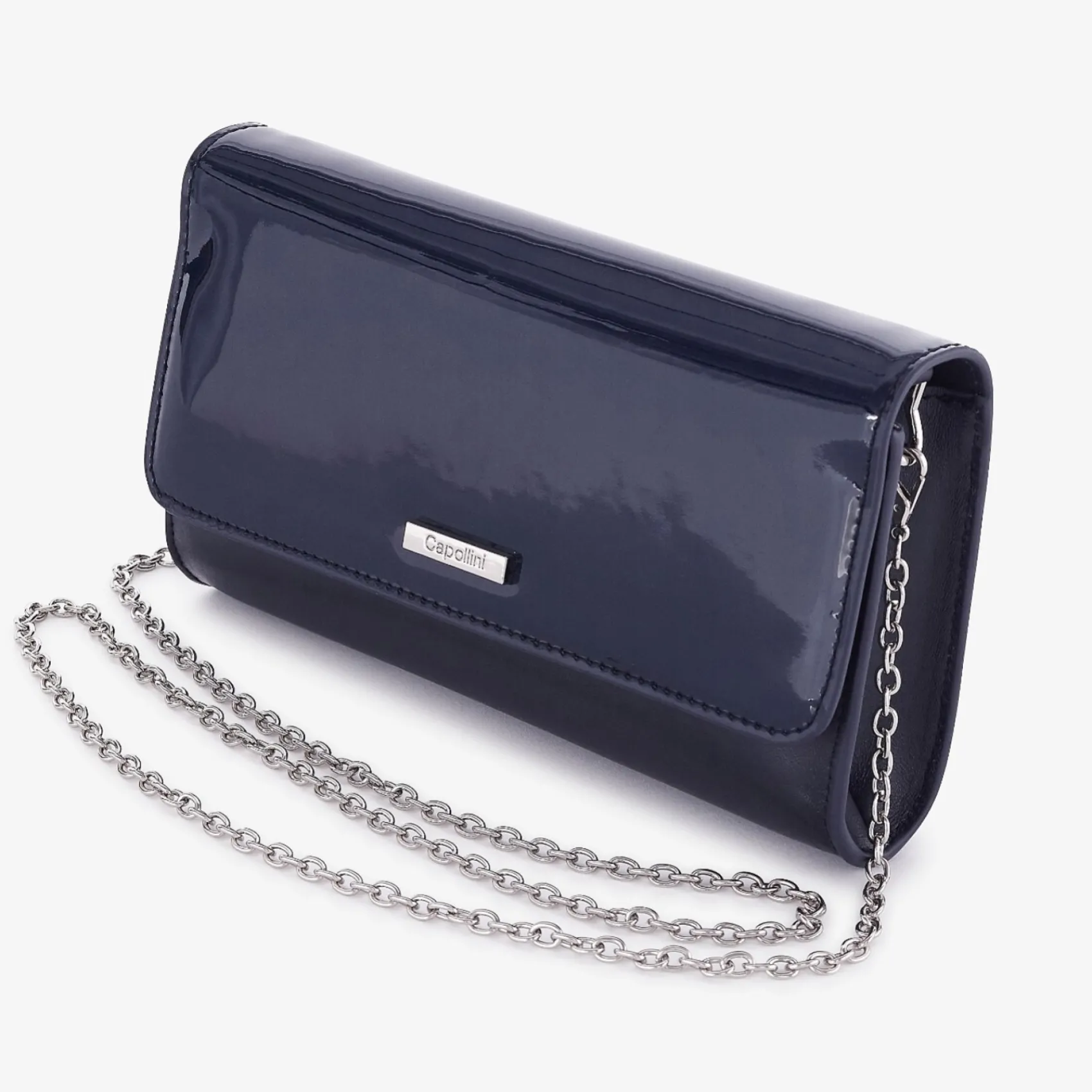 Capollini Marineblaue Leder-Clutch-Tasche* Hochzeitsgäste-taschen | Anlass Handtaschen
