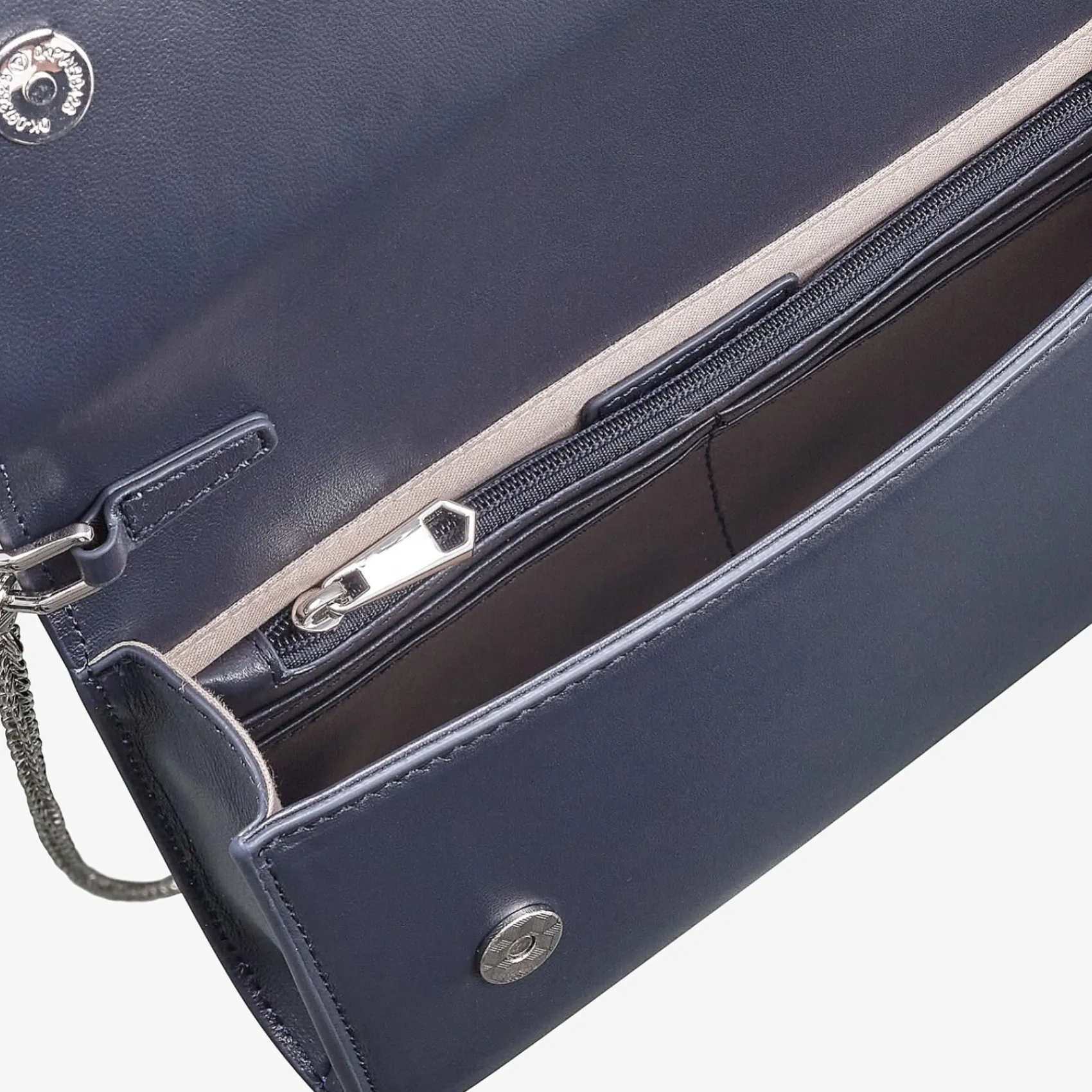 Capollini Marineblaue Leder-Clutch-Tasche* Hochzeitsgäste-taschen | Anlass Handtaschen