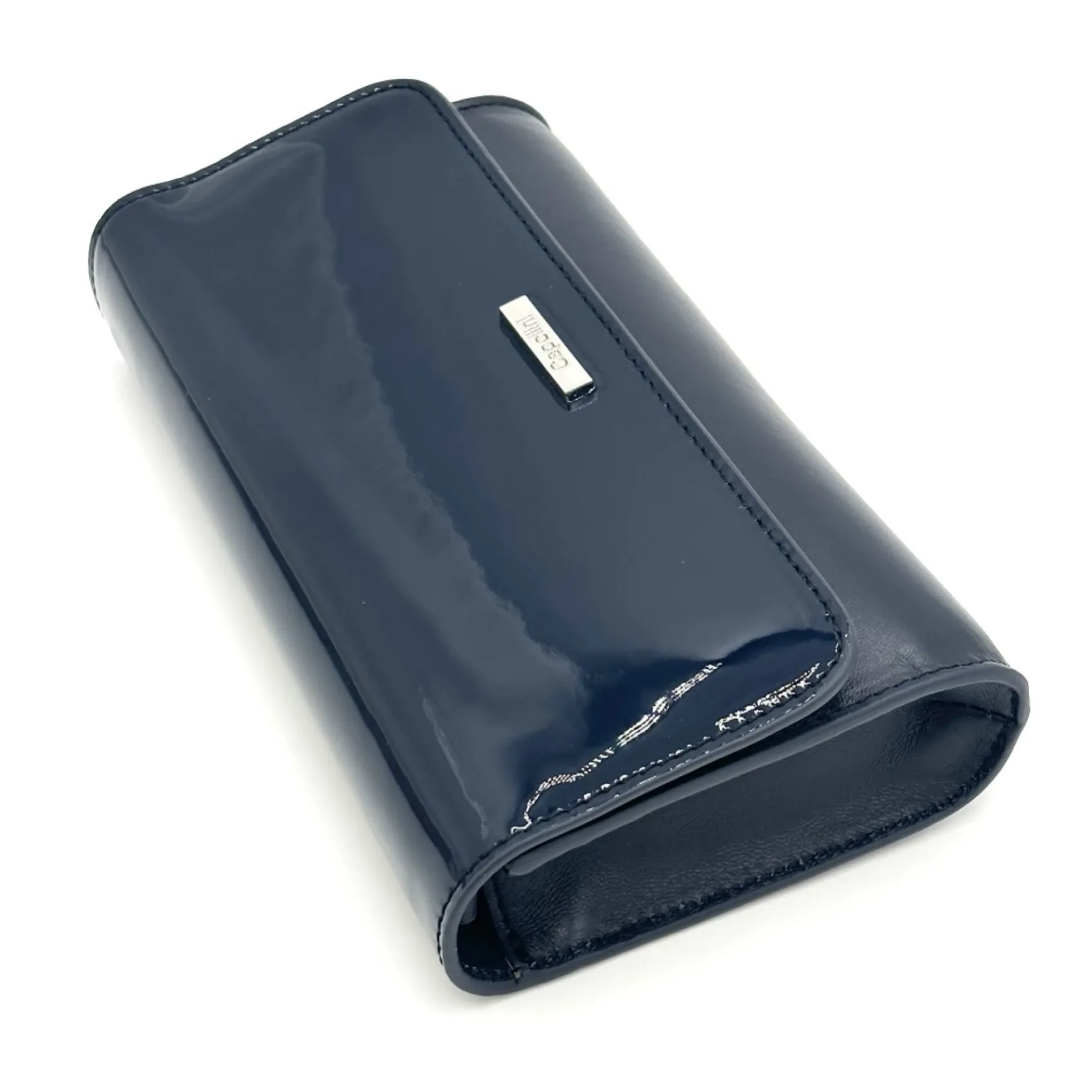 Capollini Marineblaue Leder-Clutch-Tasche* Hochzeitsgäste-taschen | Anlass Handtaschen