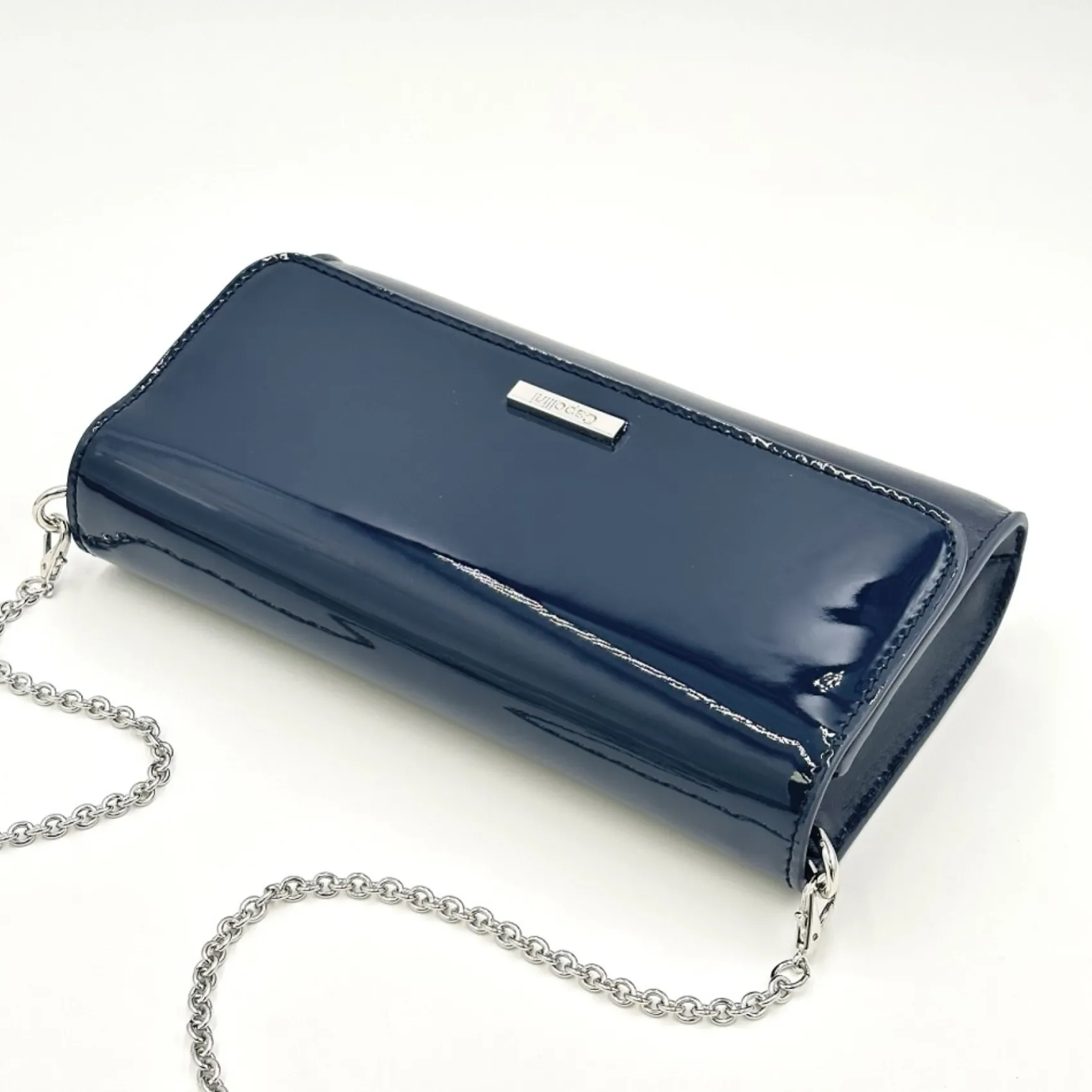 Capollini Marineblaue Leder-Clutch-Tasche* Hochzeitsgäste-taschen | Anlass Handtaschen