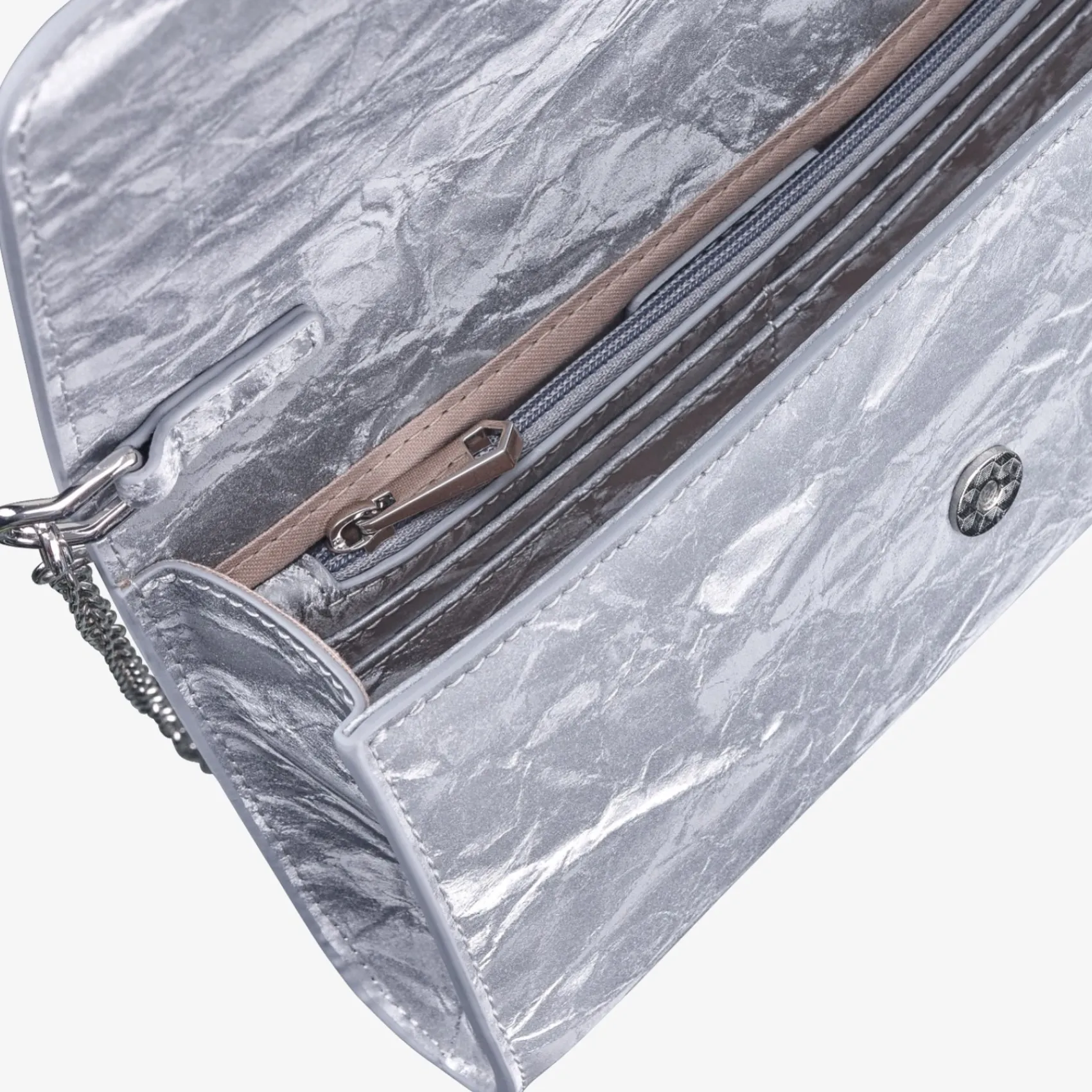 Capollini Moonlight Grey Nubukleder Clutch Tasche* Hochzeitsgäste-taschen | Anlass Handtaschen