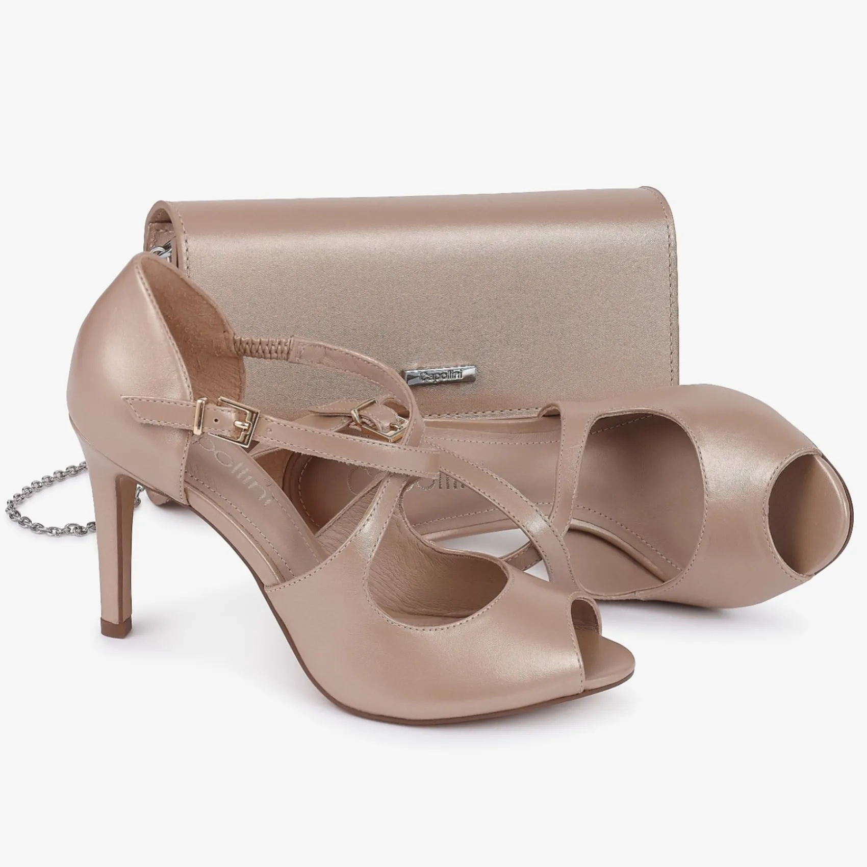 Capollini Nackte Leder Clutch Tasche* Hochzeitsgäste-taschen | Anlass Handtaschen