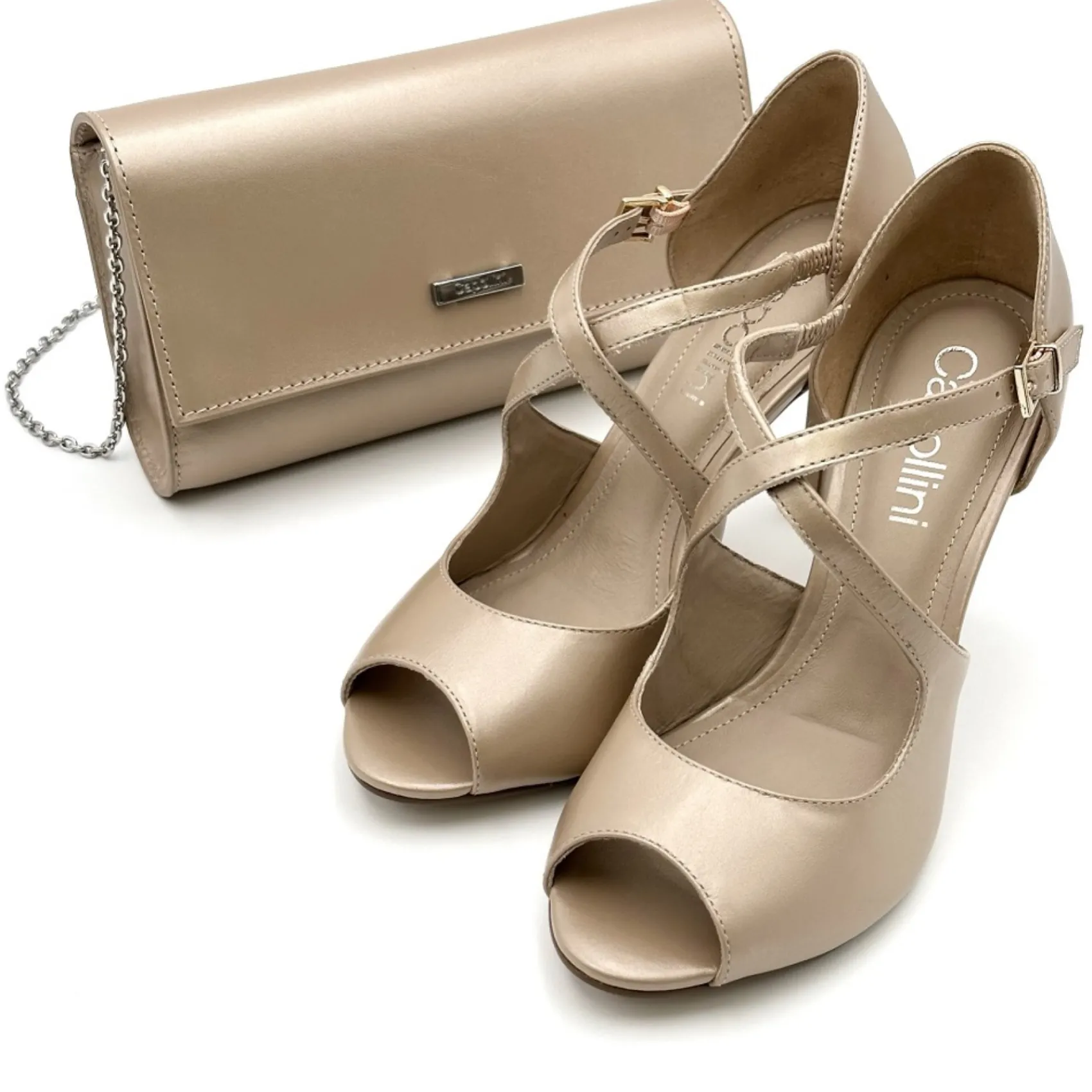 Capollini Nackte Leder Clutch Tasche* Hochzeitsgäste-taschen | Anlass Handtaschen