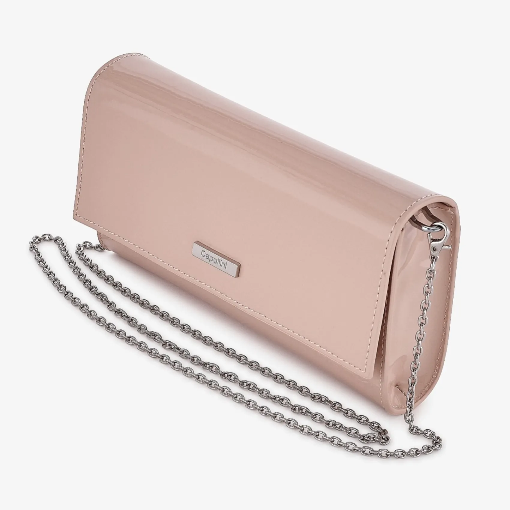 Capollini Nude Pink Lackleder Clutch Tasche* Hochzeitsgäste-taschen | Anlass Handtaschen
