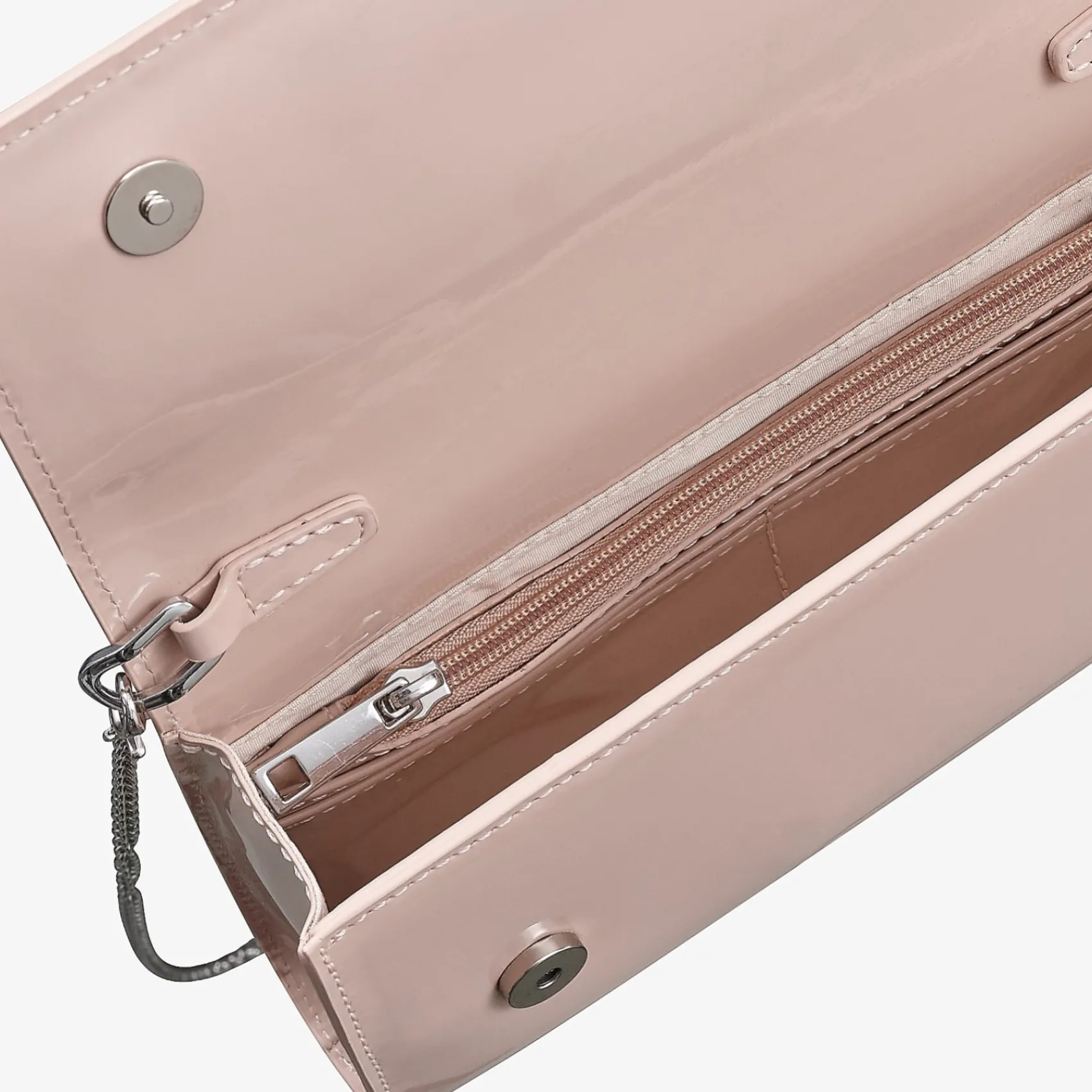 Capollini Nude Pink Lackleder Clutch Tasche* Hochzeitsgäste-taschen | Anlass Handtaschen