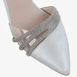 Capollini Ophelia Dove Grau Perlenbesetztes Leder Knöchelriemen Slingbacks* Schuhe Für Hochzeitsgäste | Schuhe Für Die Mutter Der Braut