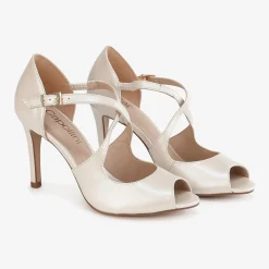 Capollini Orchid Champagner Leder Kreuzriemen Peep Toe Sandalen* Schuhe Für Hochzeitsgäste | Schuhe Für Die Mutter Der Braut