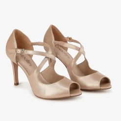 Capollini Orchid Nude Leder Kreuzriemen Peep Toe Sandalen* Schuhe Für Hochzeitsgäste | Schuhe Für Die Mutter Der Braut