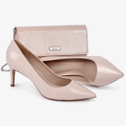 Capollini Petal Nude Pink Lackleder Spitze Pumps* Party-schuhe | Schuhe Für Hochzeitsgäste