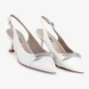 Capollini Sabrina Porzellan Leder Slingback Kitten Heels* Schuhe Für Hochzeitsgäste | Schuhe Für Die Mutter Der Braut