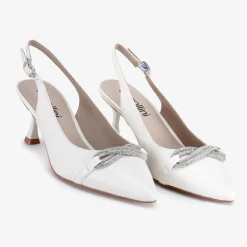 Capollini Sabrina Porzellan Leder Slingback Kitten Heels* Schuhe Für Hochzeitsgäste | Schuhe Für Die Mutter Der Braut