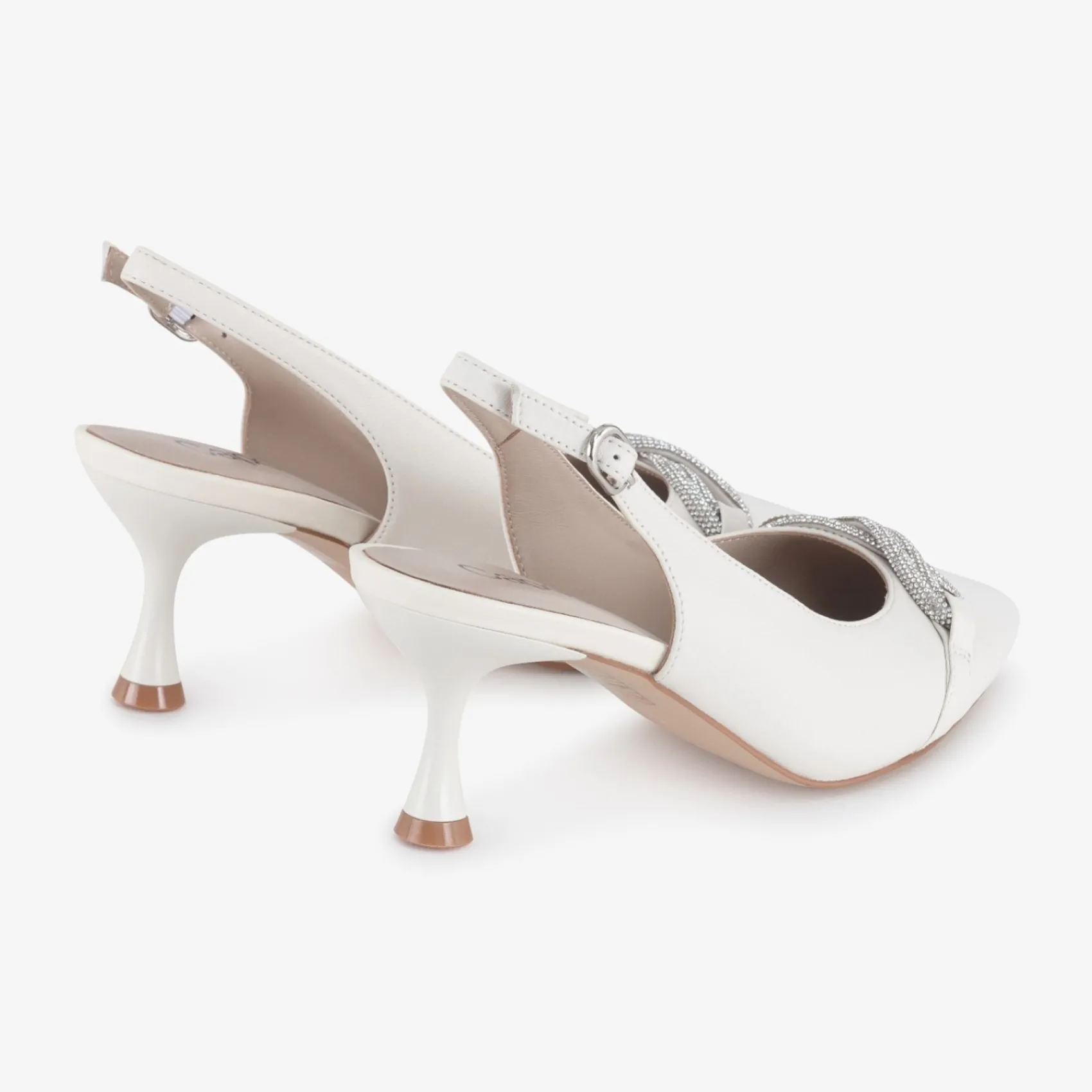 Capollini Sabrina Porzellan Leder Slingback Kitten Heels* Schuhe Für Hochzeitsgäste | Schuhe Für Die Mutter Der Braut