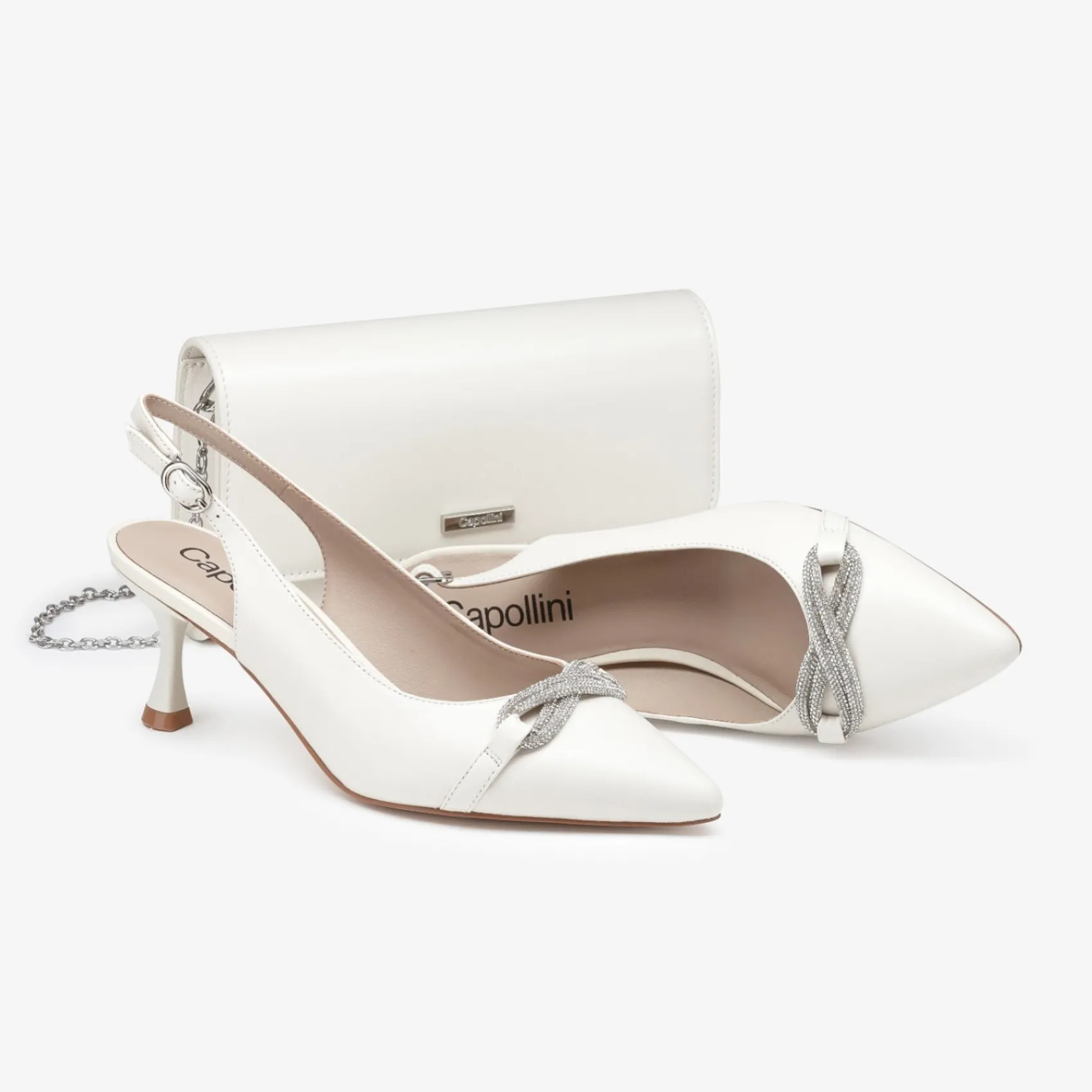 Capollini Sabrina Porzellan Leder Slingback Kitten Heels* Schuhe Für Hochzeitsgäste | Schuhe Für Die Mutter Der Braut