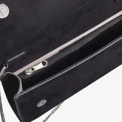 Capollini Schwarze Wildleder-Kupplungstasche* Hochzeitsgäste-taschen | Anlass Handtaschen