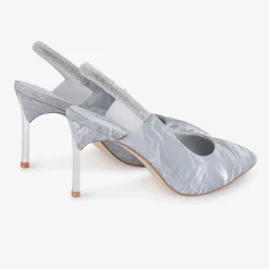 Capollini Sophia Grau Nubukleder Diamante Slingback Stilettos* Party-schuhe | Schuhe Für Hochzeitsgäste
