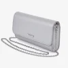 Capollini Taubengraue Clutch-Tasche aus perlglänzendem Leder* Hochzeitsgäste-taschen | Anlass Handtaschen
