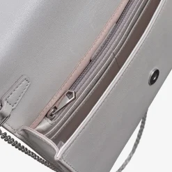 Capollini Taubengraue Clutch-Tasche aus perlglänzendem Leder* Hochzeitsgäste-taschen | Anlass Handtaschen