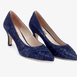 Capollini Wyona Marineblaues Nubukleder Schuhe mit breiter Passform* Schuhe Für Hochzeitsgäste | Schuhe Für Die Mutter Der Braut
