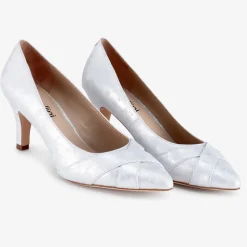 Capollini Wyona Silber Nubukleder Weite Passform Court Schuhe* Schuhe Für Hochzeitsgäste | Schuhe Für Die Mutter Der Braut