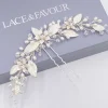 Twilight Designs Carlene Silber Blumen und Blätter Haarnadel* Perlen-haarschmuck | Silberne Haar-accessoires