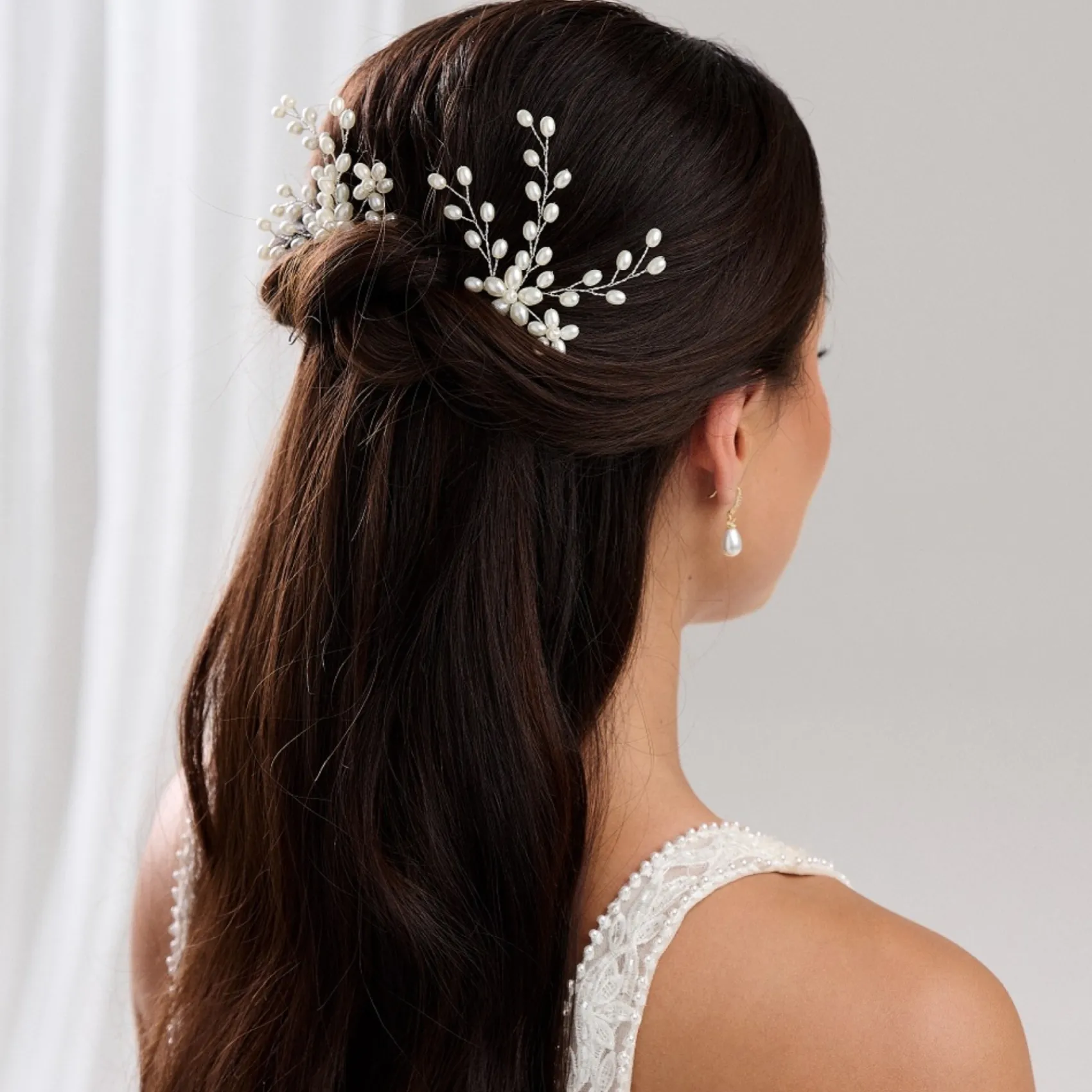 Lace & Favour Cascade 2er Set Perlenspray Haarnadeln* Perlen-haarschmuck | Silberne Haar-accessoires