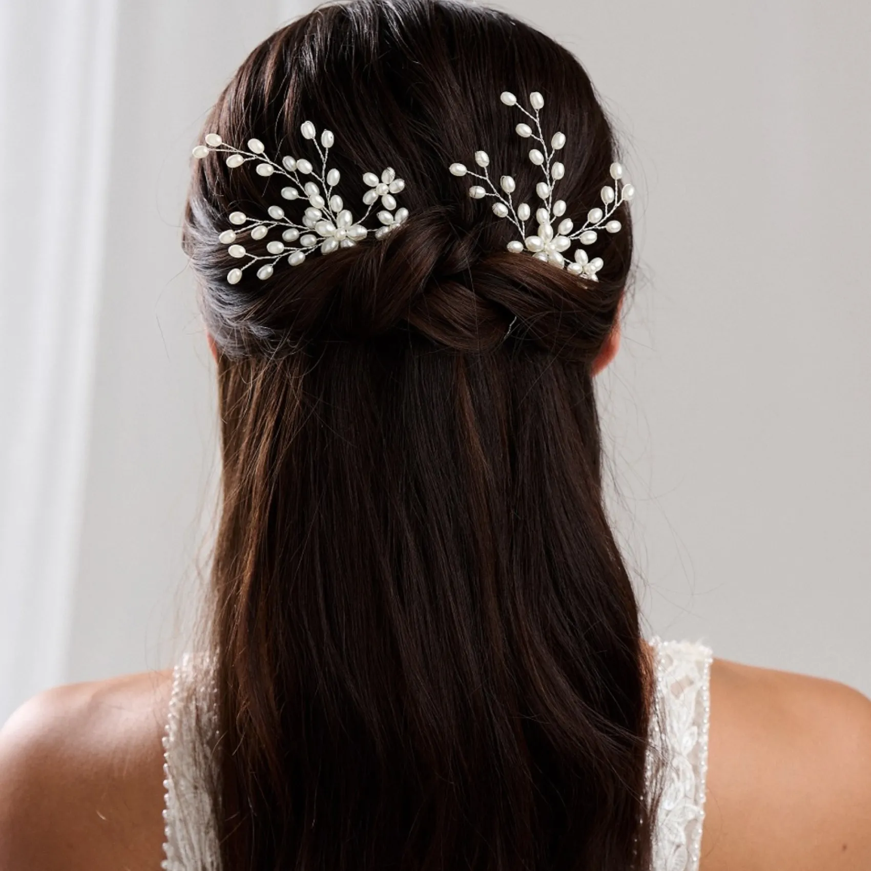 Lace & Favour Cascade 2er Set Perlenspray Haarnadeln* Perlen-haarschmuck | Silberne Haar-accessoires