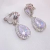 Lace & Favour Celeste Clip On Silber Kristall verschönert Hochzeit Ohrringe* Silberner Abschlussball-schmuck | Abschlussball-ohrringe
