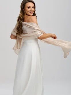 Poirier Champagner Leichter Hochzeitsschal* Hochzeitsumhänge & Tücher | Hochzeitsgast-jacken & Cover Ups