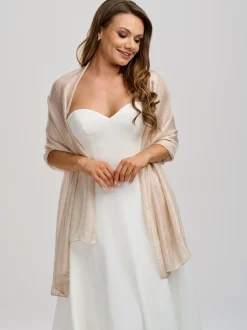 Poirier Champagner Leichter Hochzeitsschal* Hochzeitsumhänge & Tücher | Hochzeitsgast-jacken & Cover Ups