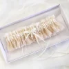 Boudoir Couture Chantilly Blush Floral Spitze Braut Strumpfband mit Perle Tropfen* Geschenke Für Die Braut | Strumpfbänder Für Bräute