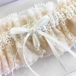 Boudoir Couture Chantilly Blush Floral Spitze Braut Strumpfband mit Perle Tropfen* Geschenke Für Die Braut | Strumpfbänder Für Bräute