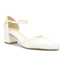 Paradox London Charla Elfenbein Spitze niedrigen Blockabsatz Knöchelriemen Gericht Schuhe* Schuhe Für Die Mutter Der Braut | Hochzeitsschuhe