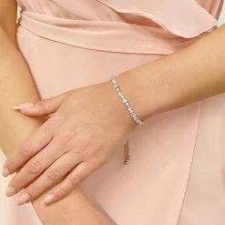Lace & Favour Charlee Chic Cubic Zirkonia Hochzeitsarmband (Silber)* Silberner Abschlussball-schmuck | Prom Armbänder