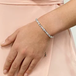 Lace & Favour Charlee Chic Cubic Zirkonia Hochzeitsarmband (Silber)* Silberner Abschlussball-schmuck | Prom Armbänder