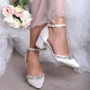 Paradox London Cinta Färbbar Elfenbein Satin Kristall Blockabsatz Knöchelriemen Schuhe* Hochzeitsschuhe | Schuhe Mit Niedrigem Absatz