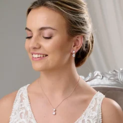 Lace & Favour Cleo Rose Gold Teardrop Cubic Zirkonia Hochzeit Schmuck Set* Geschenke Für Brautjungfern | Geschenke Für Die Braut