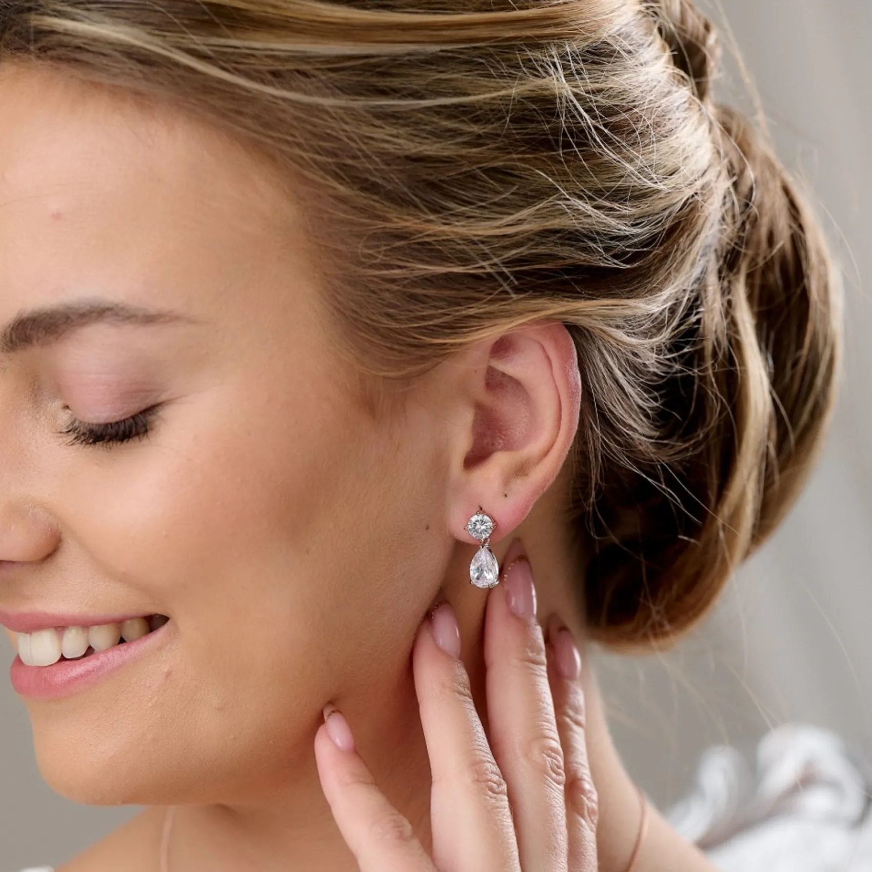 Lace & Favour Cleo Rose Gold Teardrop Cubic Zirkonia Hochzeit Schmuck Set* Geschenke Für Brautjungfern | Geschenke Für Die Braut