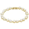 Lace & Favour Connaught Dainty Cubic Zirconia Hochzeitsarmband (Gold)* Goldener Abschlussball-schmuck | Prom Armbänder