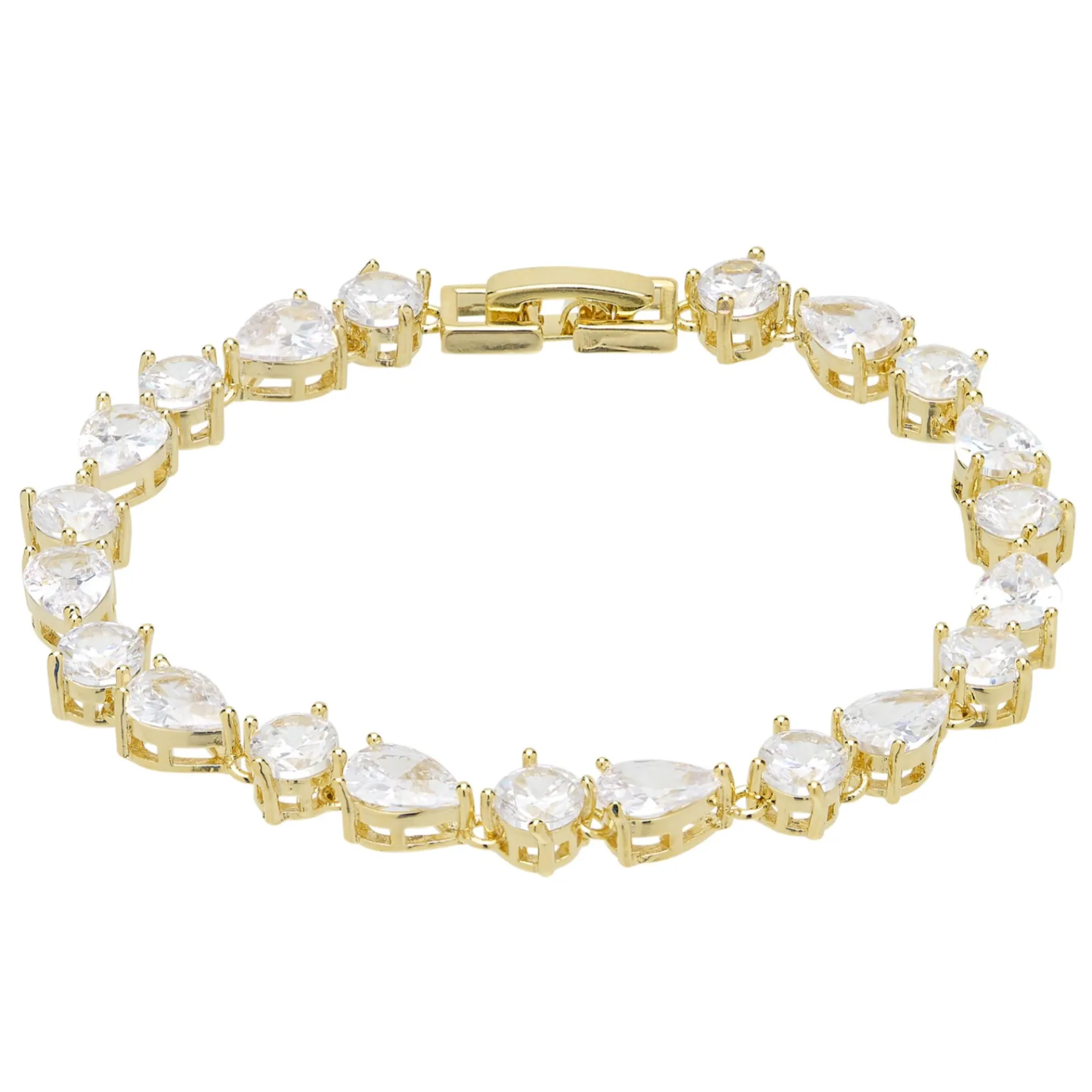 Lace & Favour Connaught Dainty Cubic Zirconia Hochzeitsarmband (Gold)* Goldener Abschlussball-schmuck | Prom Armbänder