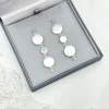 Beads & Beyond Connie Lange Süßwasser-Münzperlen-Ohrringe* Silberner Hochzeitsschmuck | Hochzeits-ohrringe