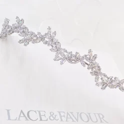 Lace & Favour Cortez Silber zierliche kubischer Zirkonia Hochzeit Stirnband* Abschlussball-haarbänder & Tiaras | Haarschmuck Aus Kristall