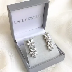 Lace & Favour Cosmos Statement Kristall-Ohrringe zur Hochzeit* Silberner Abschlussball-schmuck | Abschlussball-ohrringe