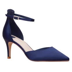 Perfect Bridal Daniella Mitternacht Marineblau Satin Mitte Heel Knöchelriemen Gericht Schuhe* Schuhe Für Hochzeitsgäste | Schuhe Für Die Mutter Der Braut
