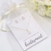Lace & Favour danke, dass du meine Brautjungfer bist" Schmuckset mit goldenen Kristallsteinen* Geschenke Für Brautjungfern | Kristall-hochzeitsschmuck