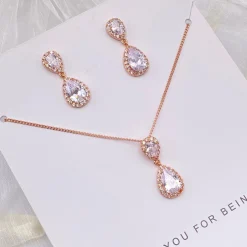 Lace & Favour danke, dass du meine Brautjungfer bist" Schmuckset in Rosegold-Kristall* Geschenke Für Brautjungfern | Kristall-hochzeitsschmuck