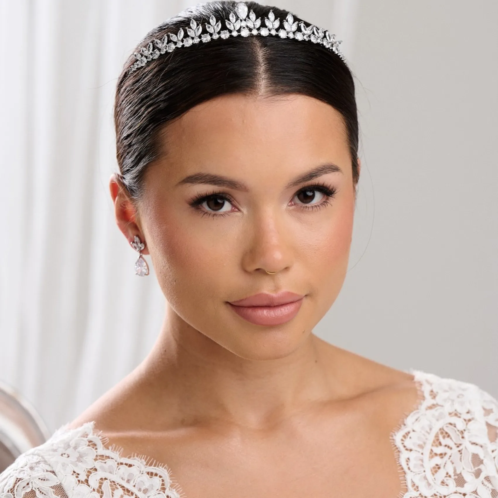 Lace & Favour Dekadenz Low Cubic Zirkonia Blätter Hochzeit Tiara* Abschlussball-haarbänder & Tiaras | Haarschmuck Aus Kristall