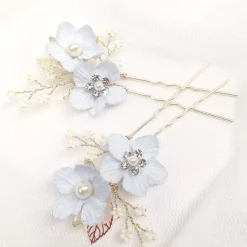 Poirier Delphinium Blassblaue Blumen und Zweige Haarnadel* Etwas Blaue Geschenke | Geschenke Für Brautjungfern