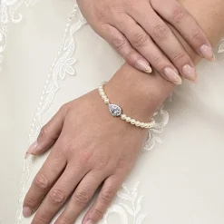 Lace & Favour Desiree Chic Perlen-Hochzeitsarmband (Silber)* Geschenke Für Die Braut | Perlen-hochzeitsschmuck