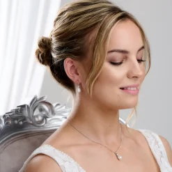 Lace & Favour Dolci Silber Kristallverzierte Tränenperlen Ohrringe* Geschenke Für Brautjungfern | Geschenke Für Die Braut