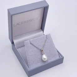 Lace & Favour Dolci Silber Teardrop Perlen Anhänger Halskette* Geschenke Für Brautjungfern | Geschenke Für Die Braut